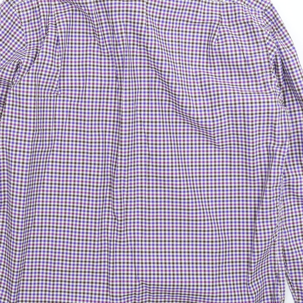 Simon Carter Mens Multicoloured Check   Dress Shirt Size 16