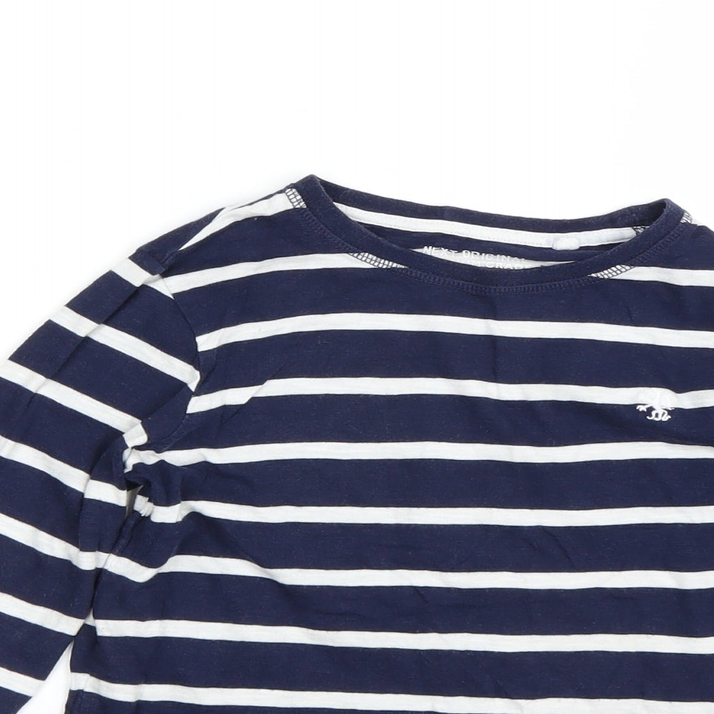 NEXT Boys Blue Striped  Basic T-Shirt Size 6 Years