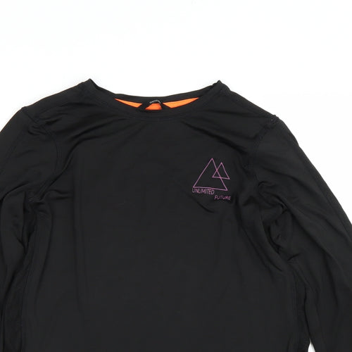 George Boys Black   Basic T-Shirt Size 11-12 Years