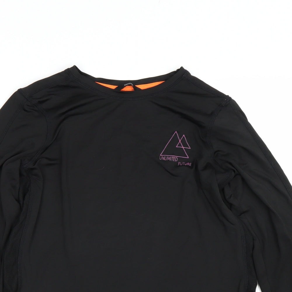 George Boys Black   Basic T-Shirt Size 11-12 Years
