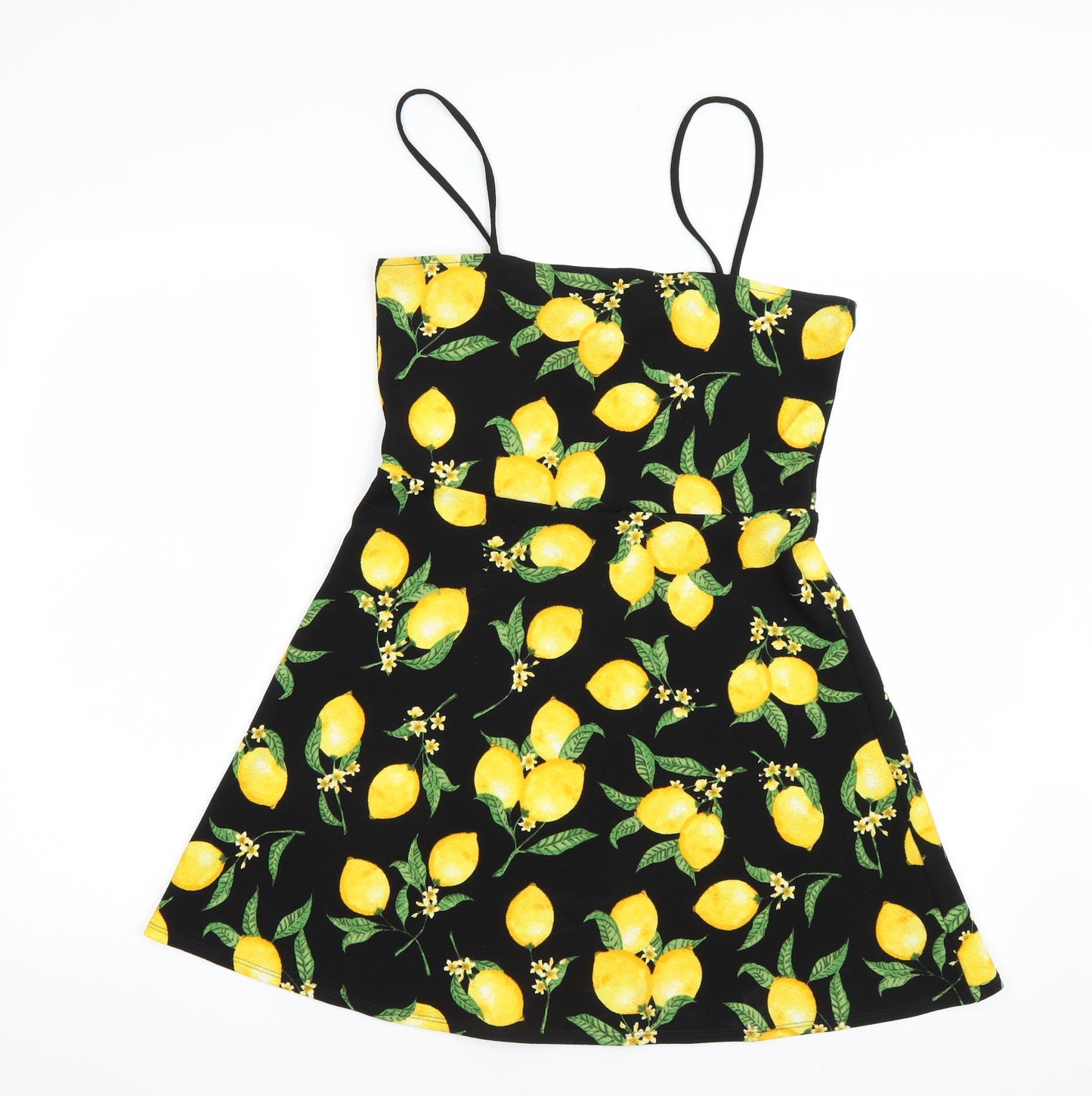 H&M Womens Black Floral  Tank Dress  Size 10