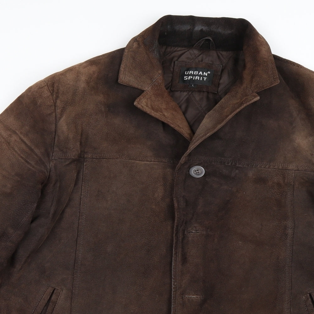 Urban Spirit Mens Brown   Overcoat Coat Size L