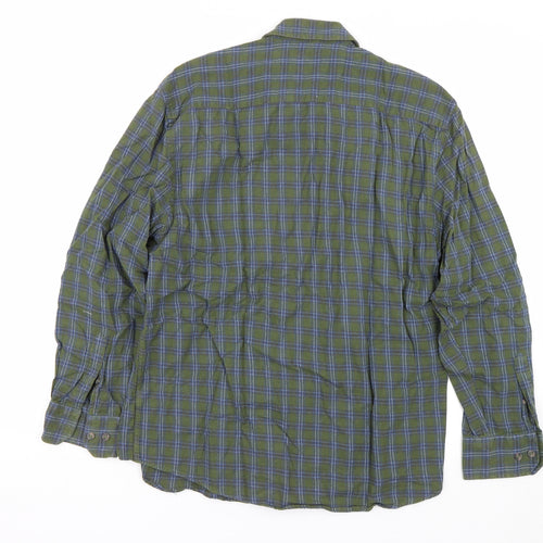 Easy Mens Green Plaid   Button-Up Size L