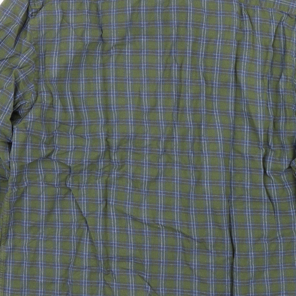 Easy Mens Green Plaid   Button-Up Size L