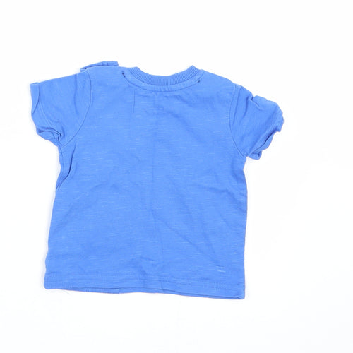 George Boys Blue   Basic T-Shirt Size 0-3 Months  - LLama
