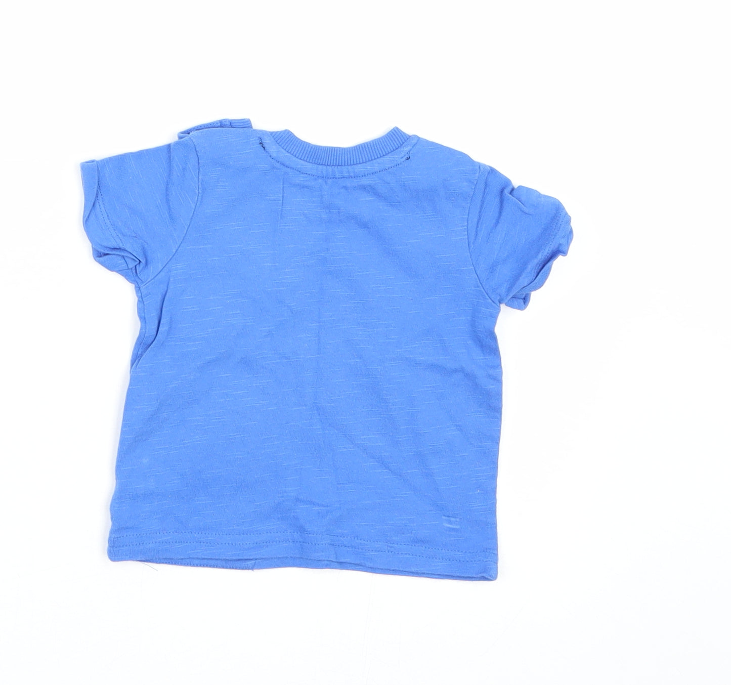 George Boys Blue   Basic T-Shirt Size 0-3 Months  - LLama