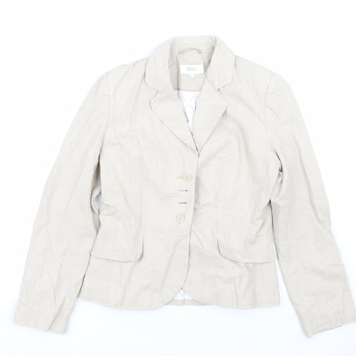 m&s Womens Beige   Jacket Suit Size 14