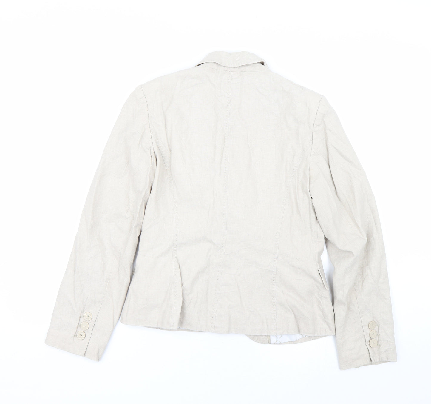 m&s Womens Beige   Jacket Suit Size 14