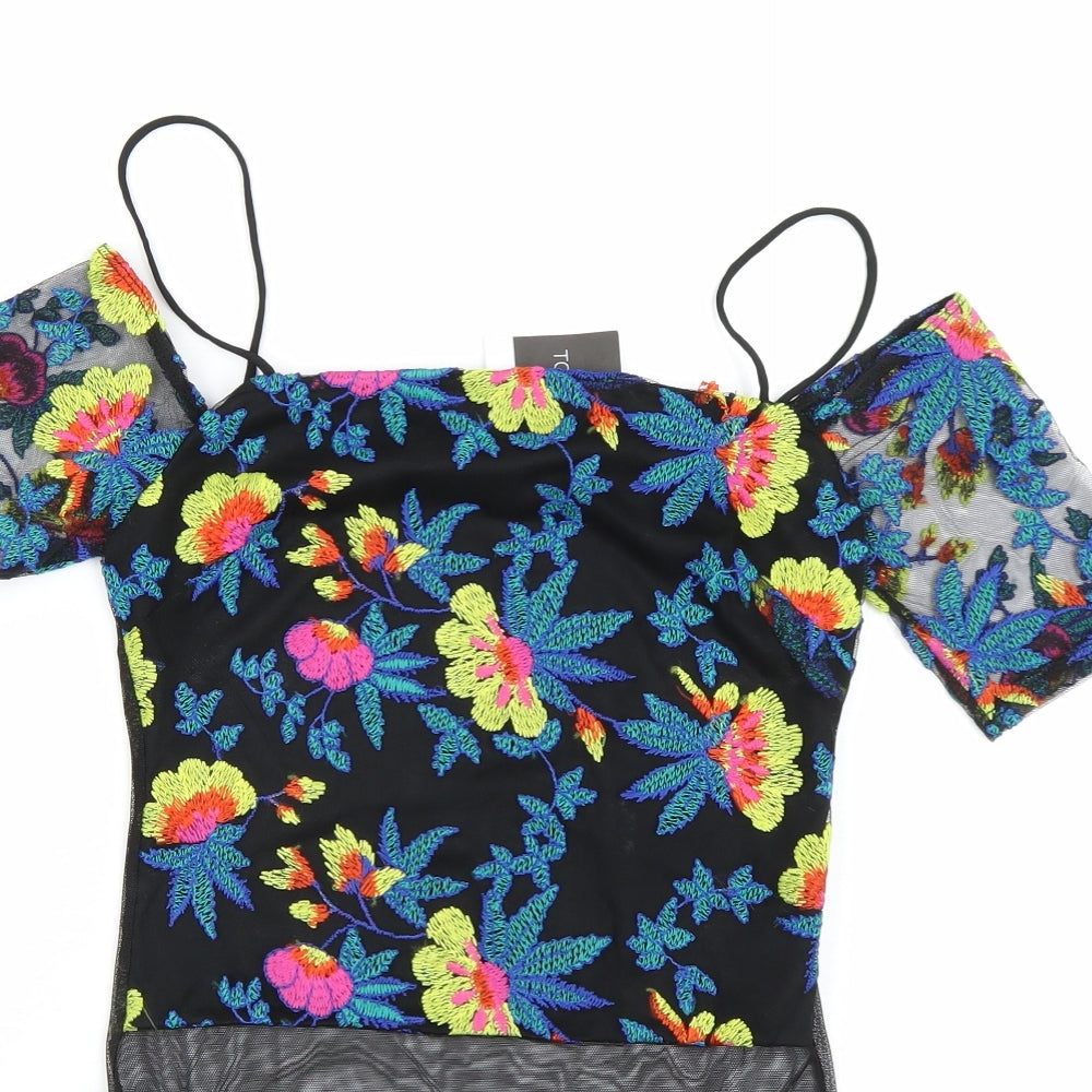 Topshop Womens Multicoloured Floral  Catsuit One-Piece Size 8