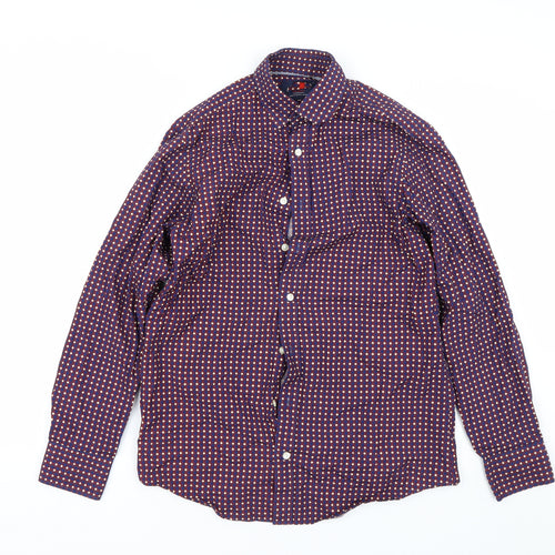 Preworn Mens Blue Polka Dot   Dress Shirt Size S