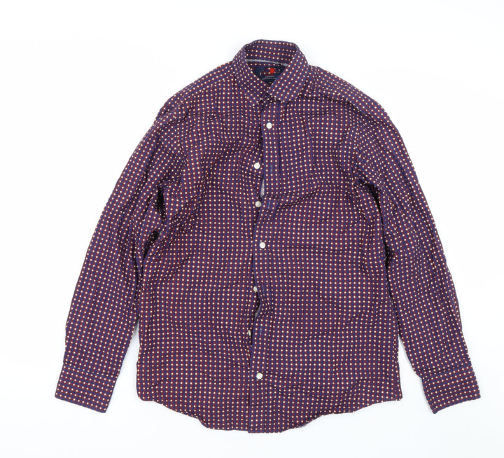 Preworn Mens Blue Polka Dot   Dress Shirt Size S