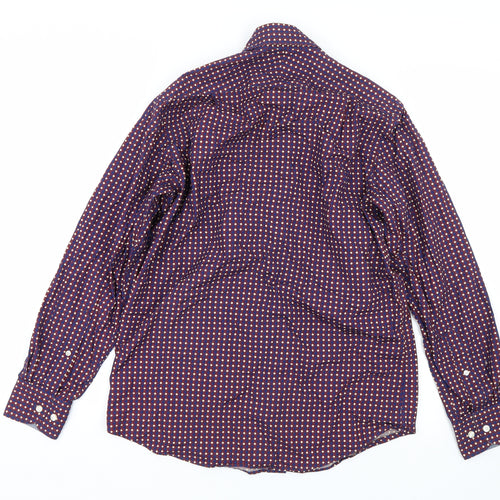 Preworn Mens Blue Polka Dot   Dress Shirt Size S