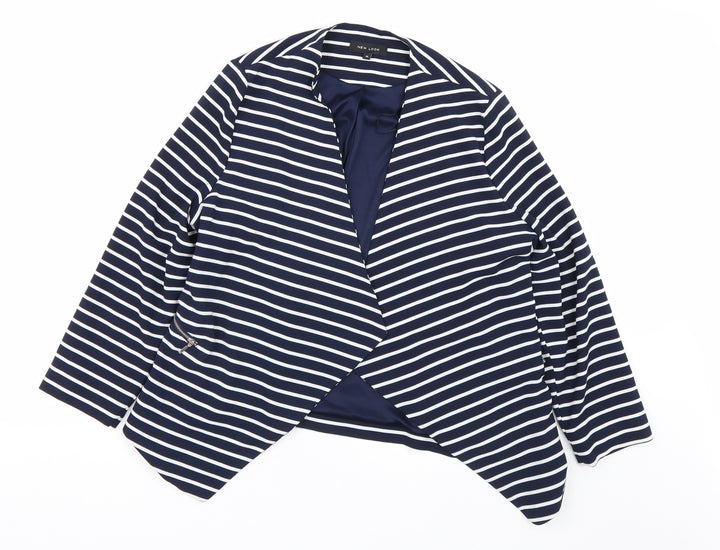 New Look Womens Blue Striped  Cardigan Jumper Size 14