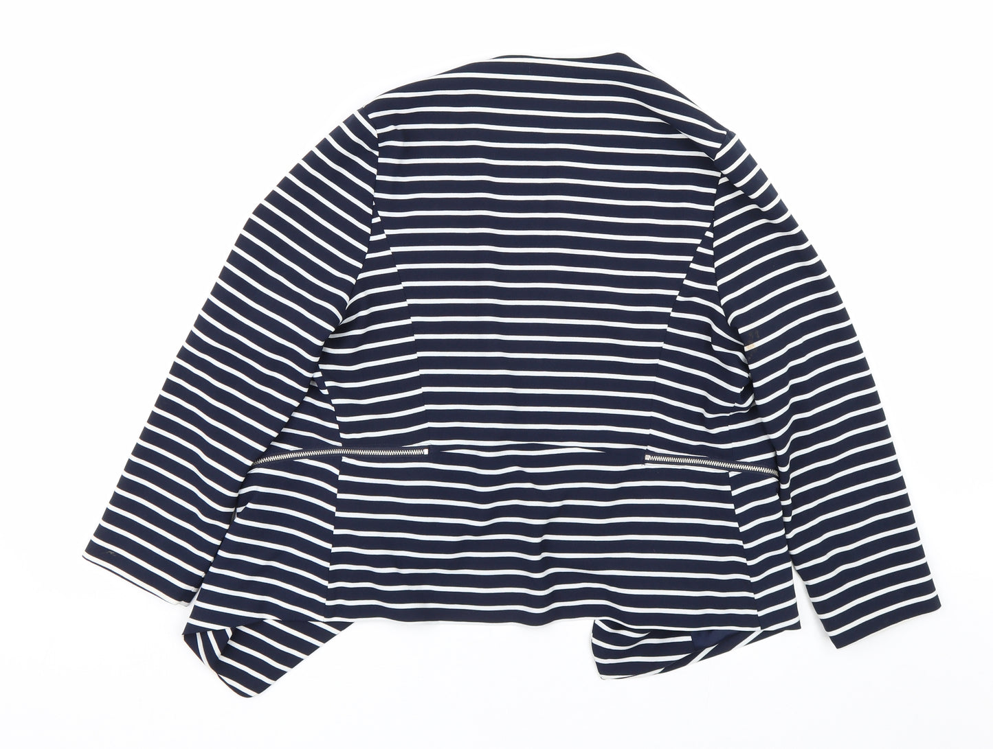 New Look Womens Blue Striped  Cardigan Jumper Size 14