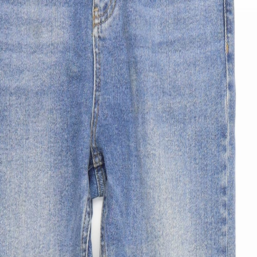 M&S Womens Blue  Denim Straight Jeans Size 16 L25 in