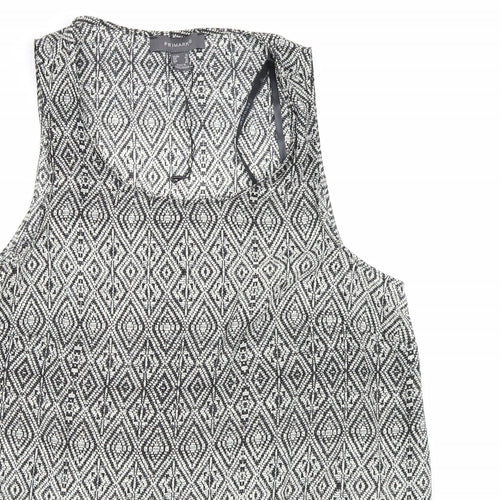 Primark Womens Black Argyle/Diamond  Basic Blouse Size 14
