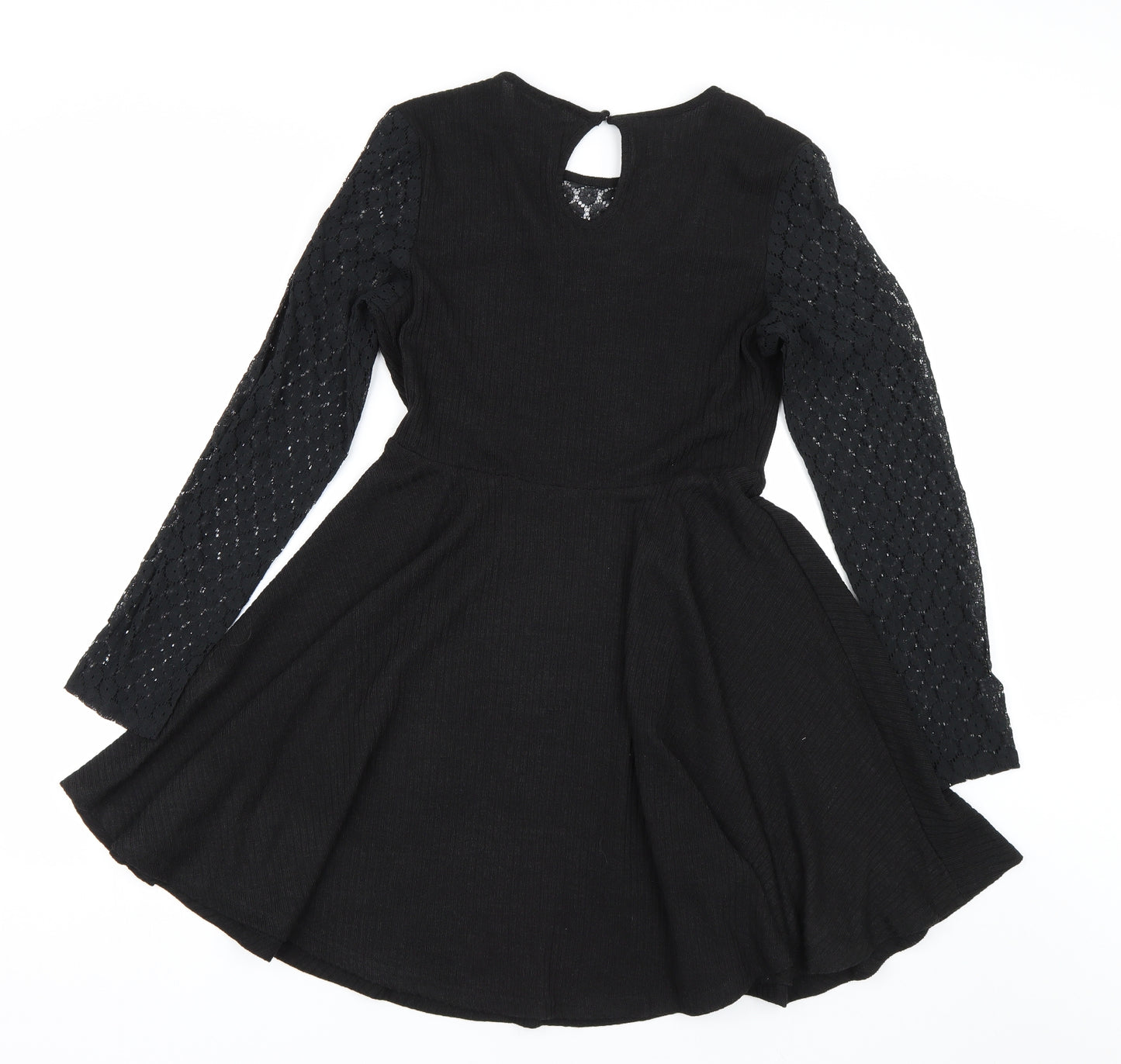 Shien Womens Black Floral  T-Shirt Dress  Size L