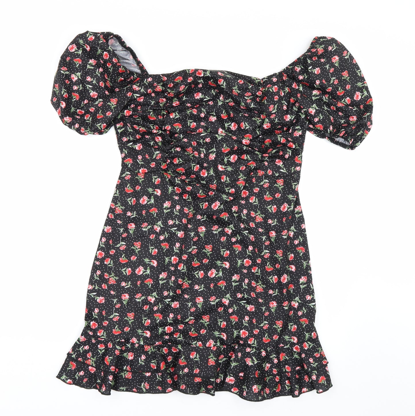 Shien Womens Black Floral  Slip Dress  Size L