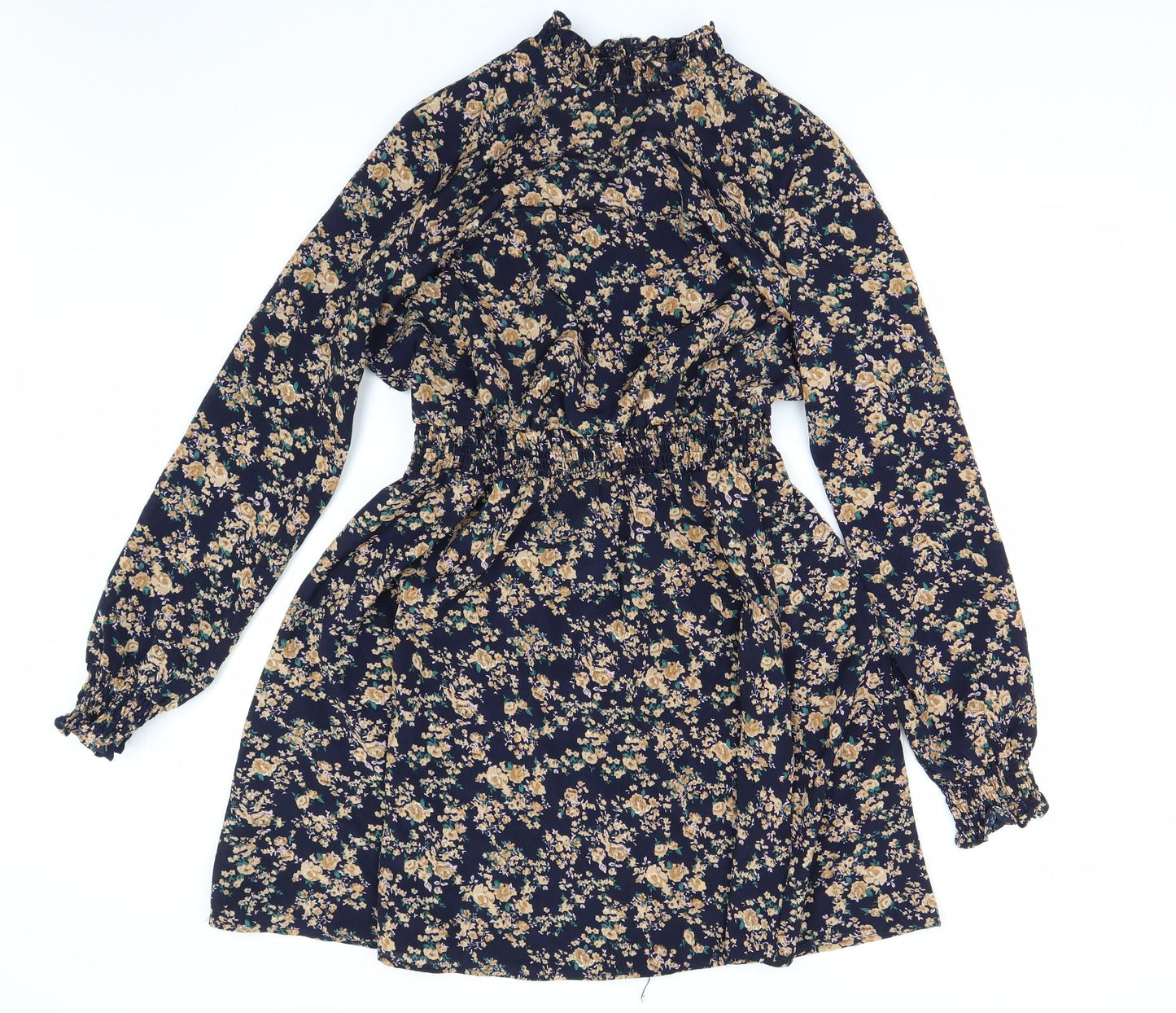 Shien Womens Blue Floral  Fit & Flare  Size L