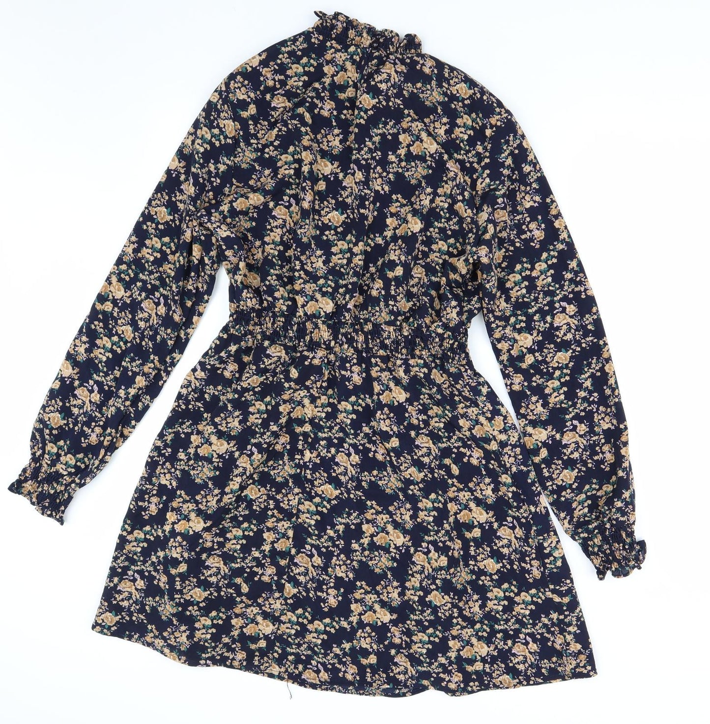 Shien Womens Blue Floral  Fit & Flare  Size L