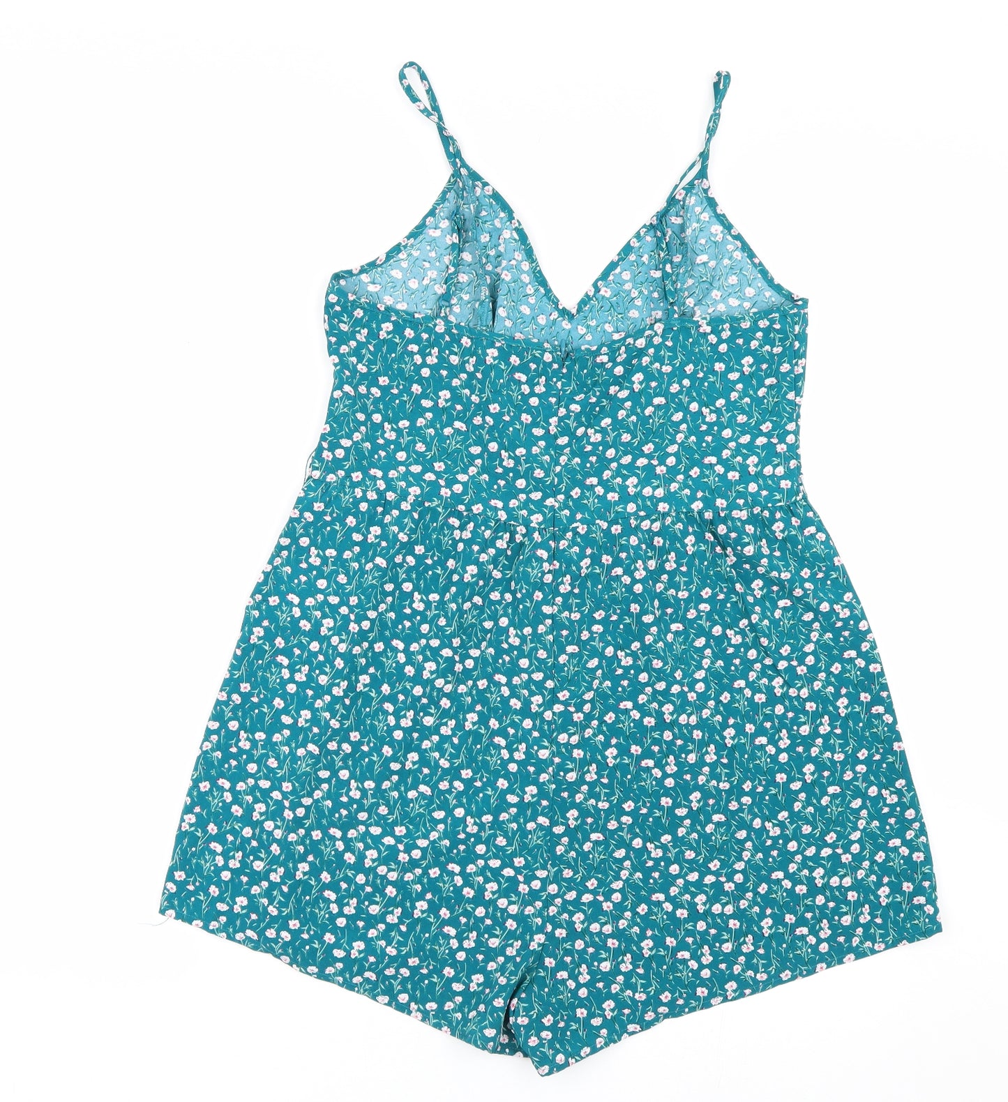Shien Womens Green Floral  Playsuit One-Piece Size L