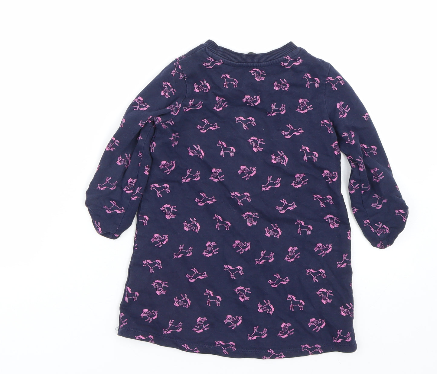 George Girls Blue Animal Print  T-Shirt Dress  Size 18-24 Months