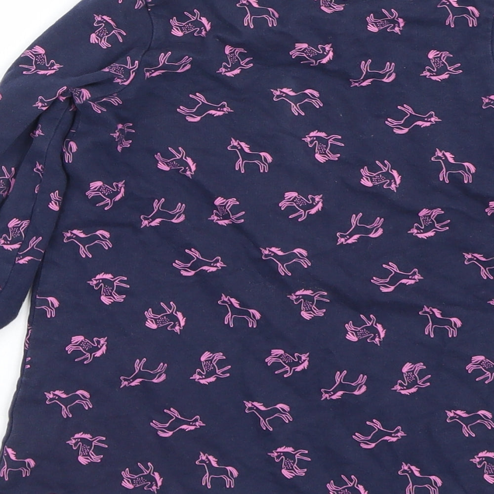 George Girls Blue Animal Print  T-Shirt Dress  Size 18-24 Months