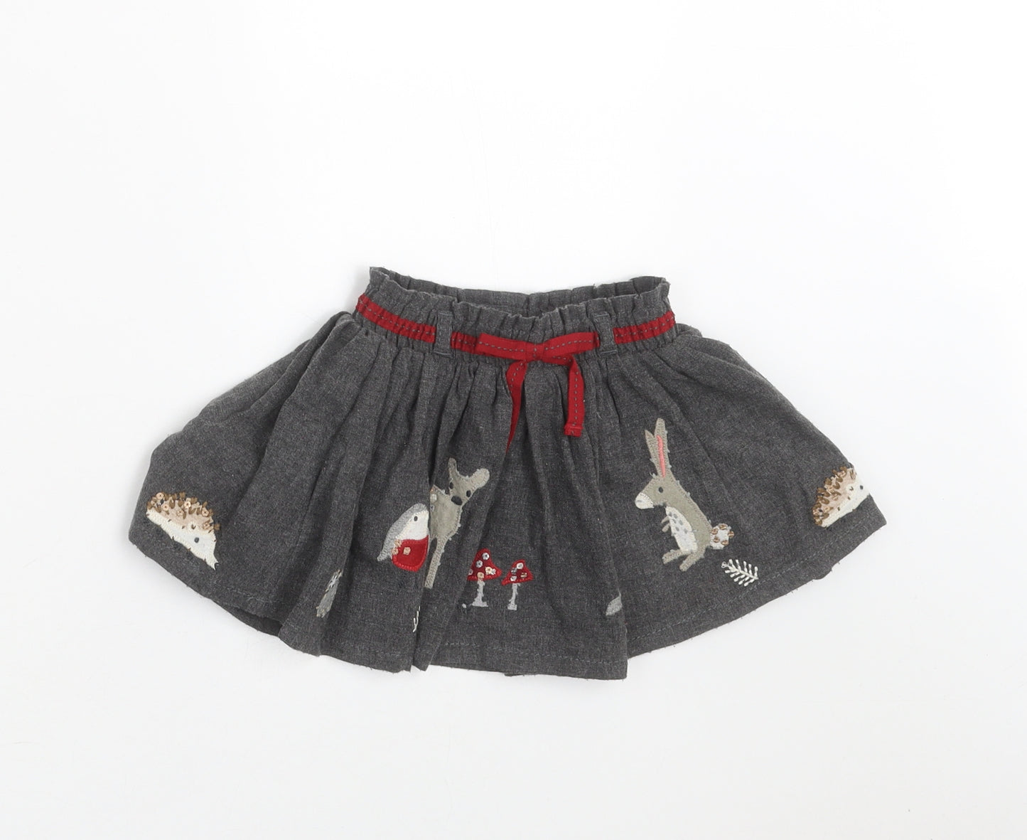 NEXT Girls Grey   A-Line Skirt Size 6-9 Months  - Embroidered detail