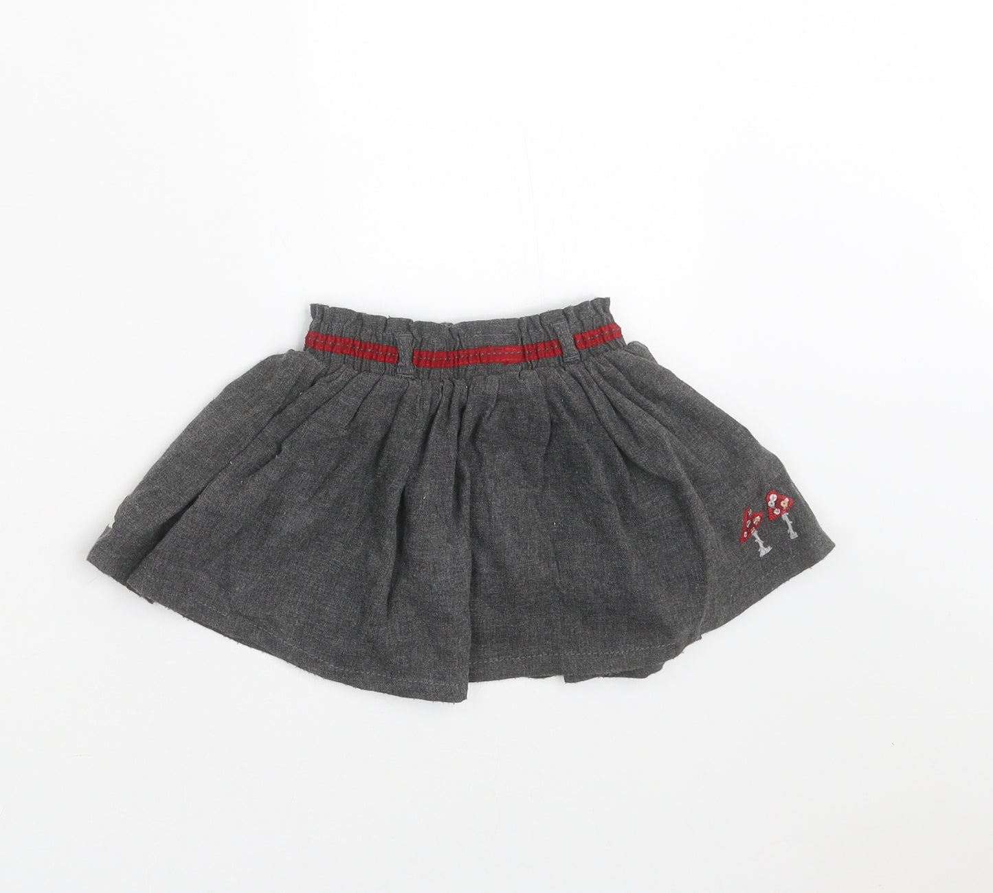 NEXT Girls Grey   A-Line Skirt Size 6-9 Months  - Embroidered detail