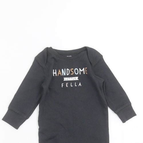 Preworn Boys Grey   Babygrow One-Piece Size 3-6 Months  - handsome little fella