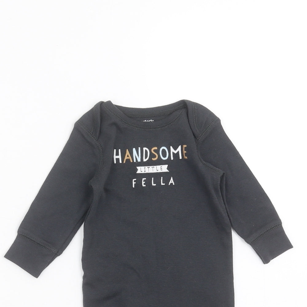 Preworn Boys Grey   Babygrow One-Piece Size 3-6 Months  - handsome little fella