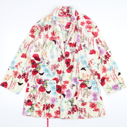 George Womens Ivory Floral  Top Robe Size M
