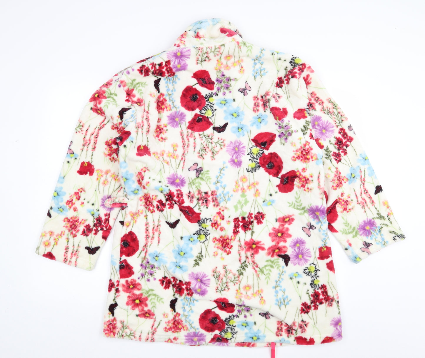 George Womens Ivory Floral  Top Robe Size M