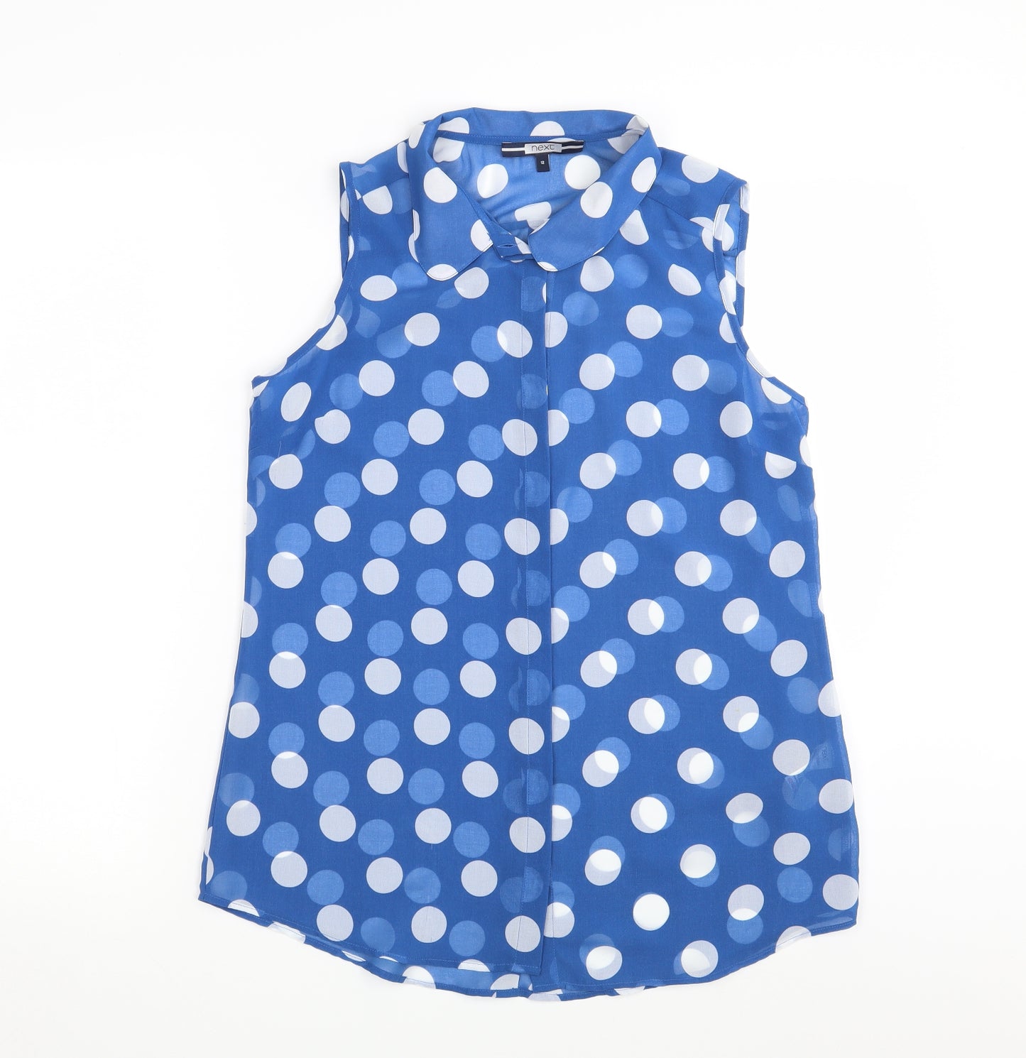 NEXT Womens Blue Polka Dot  Basic Blouse Size 12