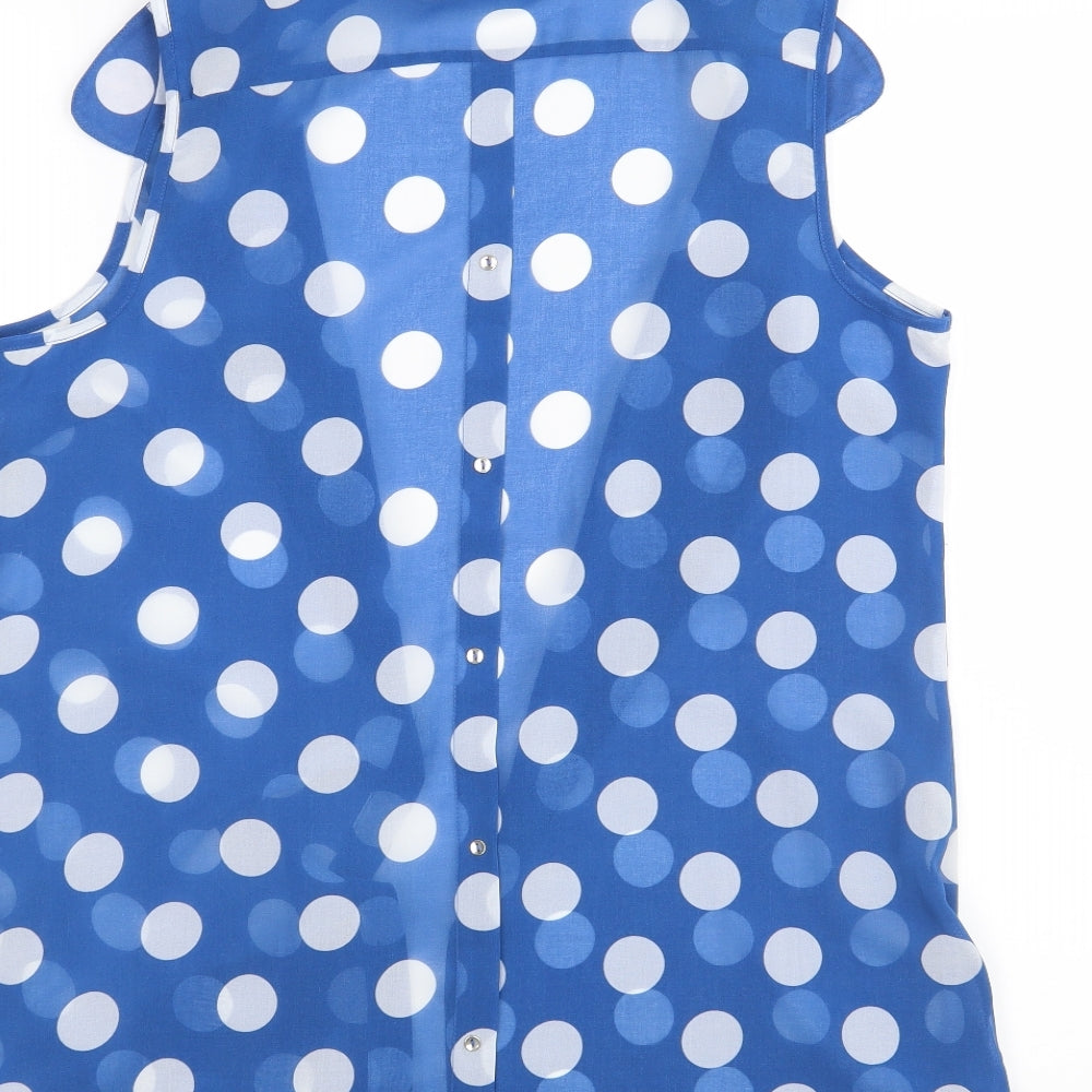 NEXT Womens Blue Polka Dot  Basic Blouse Size 12