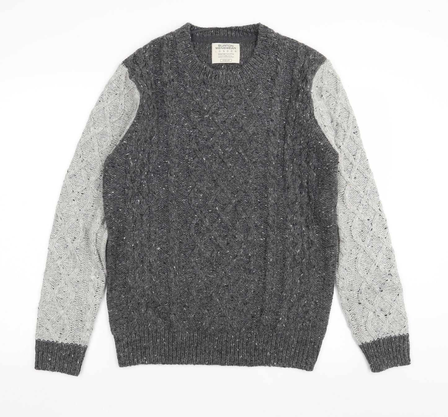 Burton Mens Grey  Knit Pullover Jumper Size M