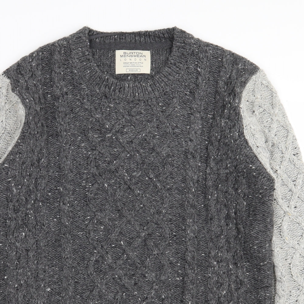 Burton Mens Grey  Knit Pullover Jumper Size M