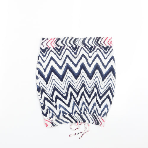 NEXT Womens White Geometric  Basic T-Shirt Size 10