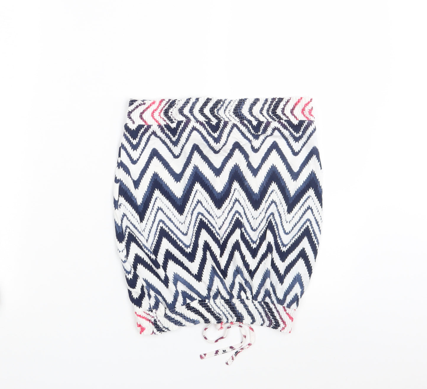NEXT Womens White Geometric  Basic T-Shirt Size 10
