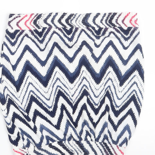 NEXT Womens White Geometric  Basic T-Shirt Size 10