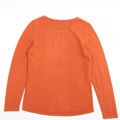 ANNA ROSE Womens Orange Geometric Knit Pullover Jumper Size L