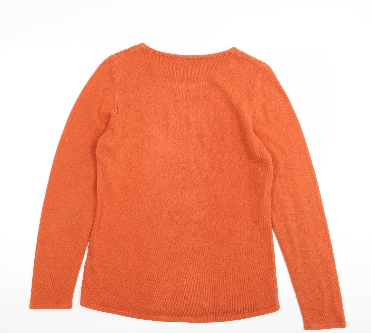 ANNA ROSE Womens Orange Geometric Knit Pullover Jumper Size L