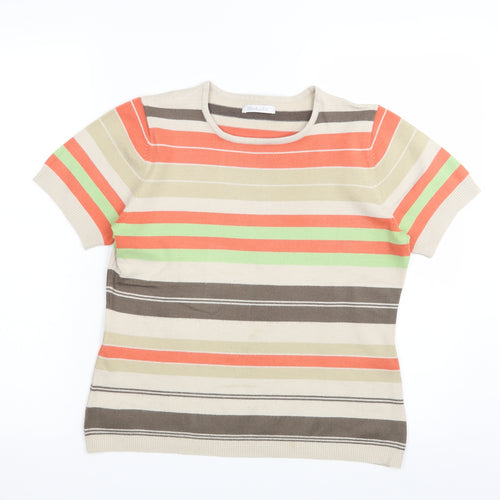 BERKETEX Womens Multicoloured Striped Knit Pullover Jumper Size 16