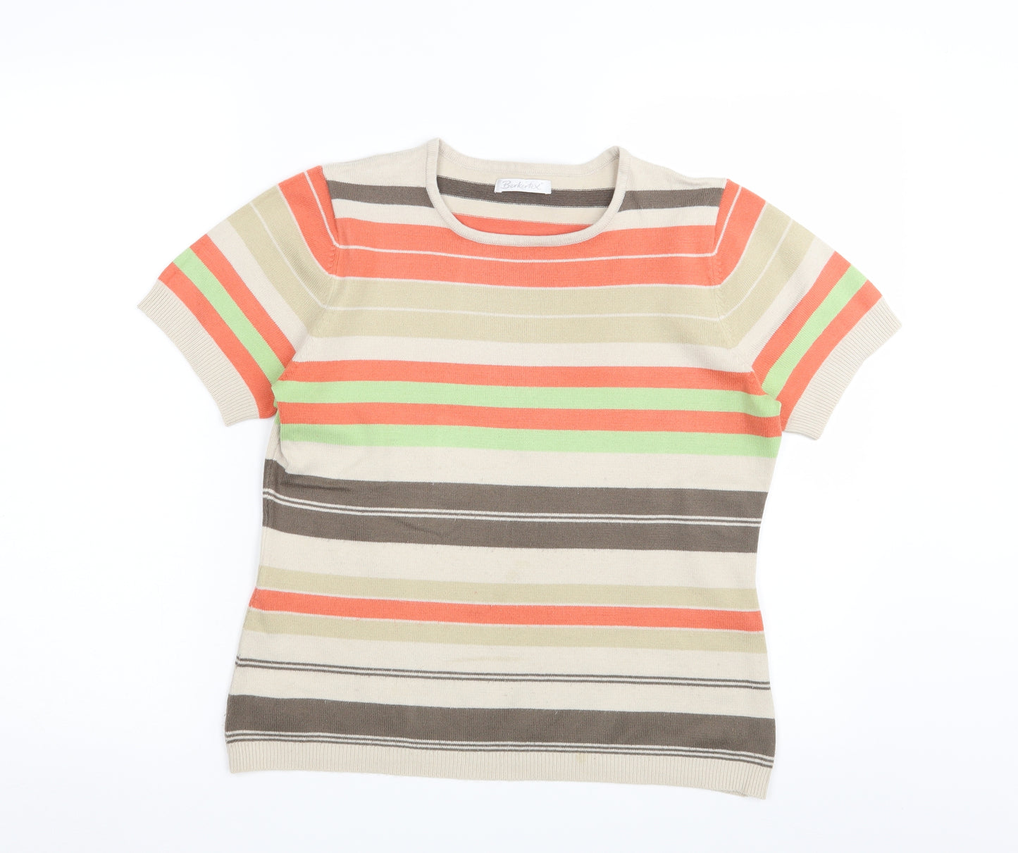 BERKETEX Womens Multicoloured Striped Knit Pullover Jumper Size 16
