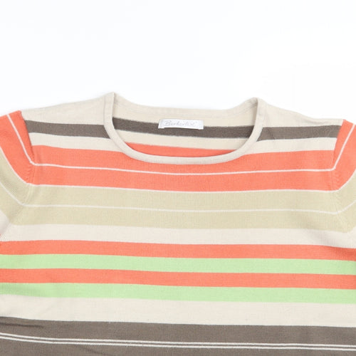BERKETEX Womens Multicoloured Striped Knit Pullover Jumper Size 16