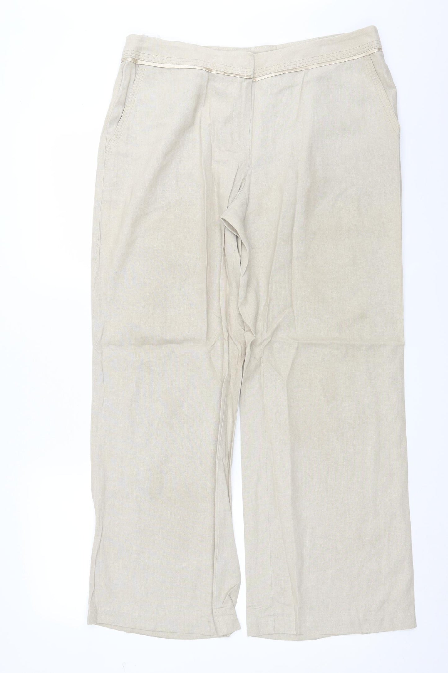 Marks and Spencer Womens Beige   Trousers  Size 14 L29 in