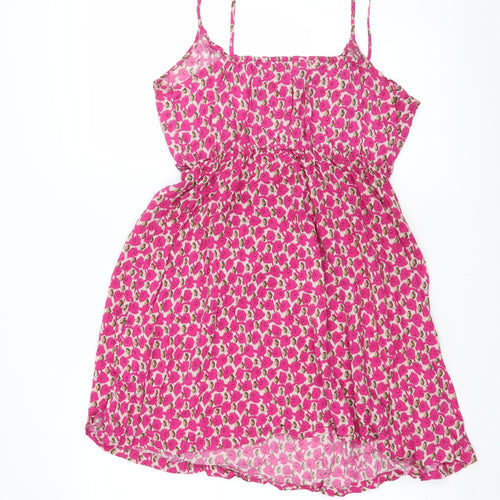 Zara Womens Pink Floral  Fit & Flare  Size L
