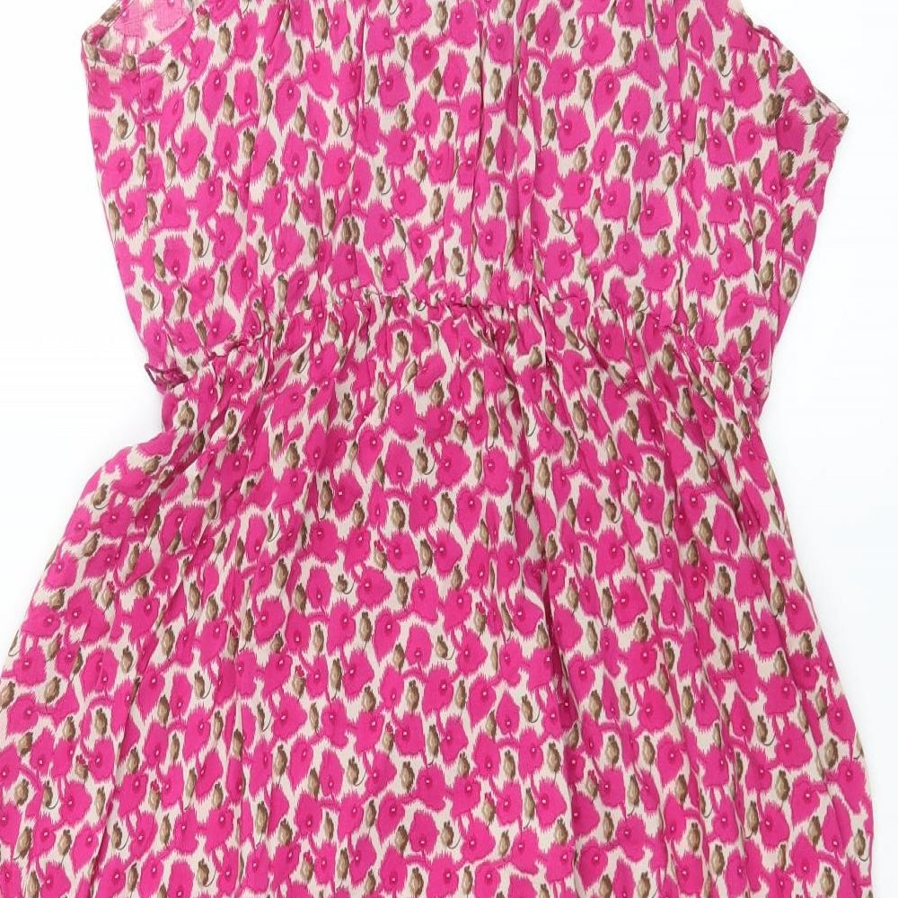Zara Womens Pink Floral  Fit & Flare  Size L