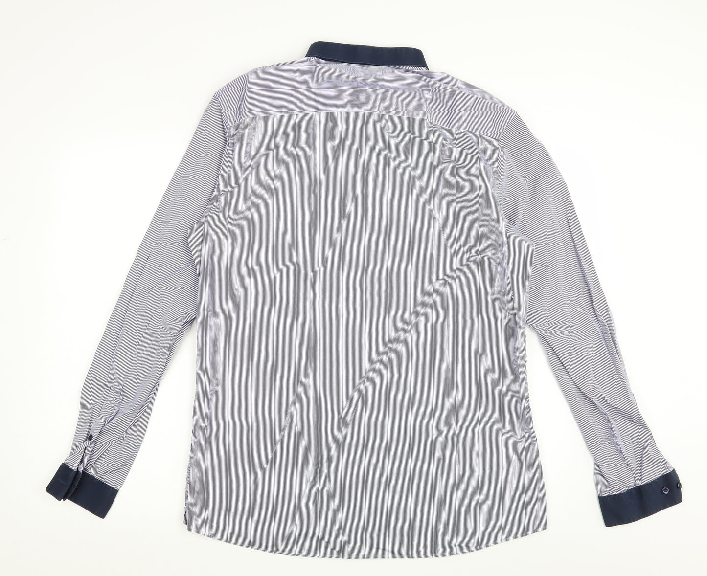 NEXT Mens Blue Striped   Dress Shirt Size 16.5