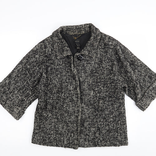 MNG SUIT Womens Black Herringbone  Jacket  Size L